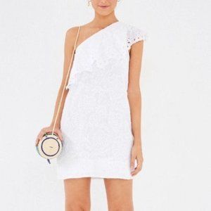 NWT Farm Rio One Shoulder Eyelet Dress White
